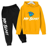 Mr Beast Hoodie+Pants 3-14 Years Boys Girls Outfit