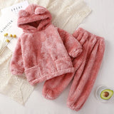 Winter Baby Clothes Set Warm Fleece Hoodies Pants